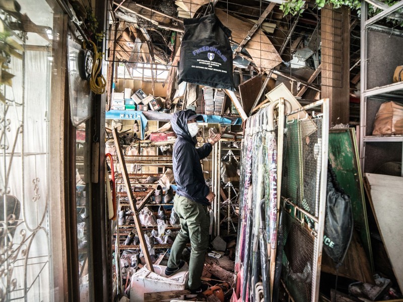 Inside a shoe stall in the ghost town (Pic credit: Keow Lee Loong Photography)