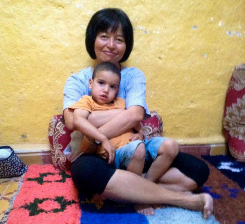 Me with Ibrahim, Moha's three-year-old son.