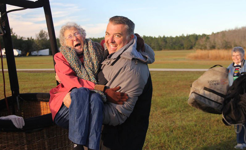 The day Norma fulfilled her wish of riding in a hot air balloon  (Photo credit: Driving Miss Norma Facebook) 