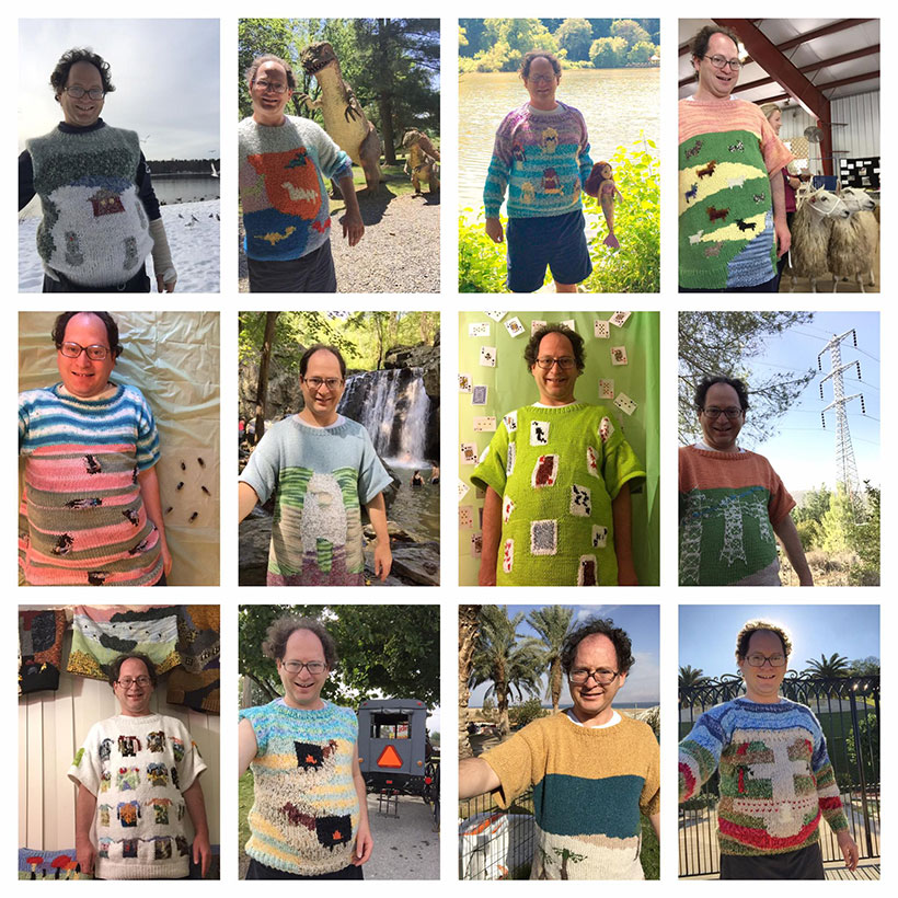 Sam Barsky has a collection of 100 eccentric sweaters and counting (Photo credit: Sam Barsky)
