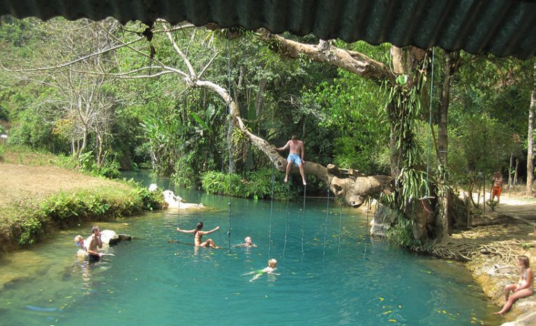 The Blue Lagoon & Tham Phu Kham Cave In Vang Vieng, Laos