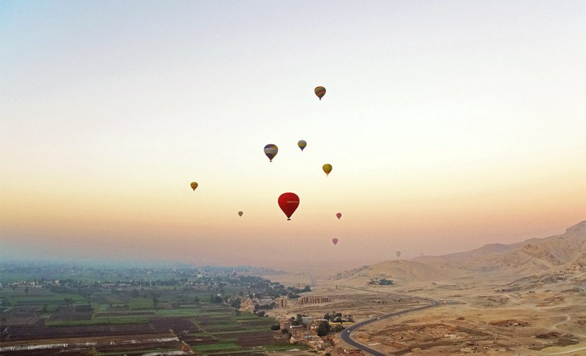 Hot air balloon ride over the Valley of Queens at Luxor, Egypt