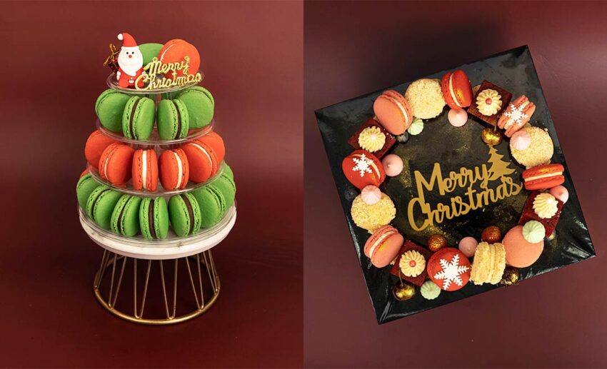 3. Christmas Macaron Tower and Macaron Wreath