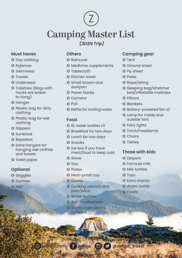 Camping Master Packing List