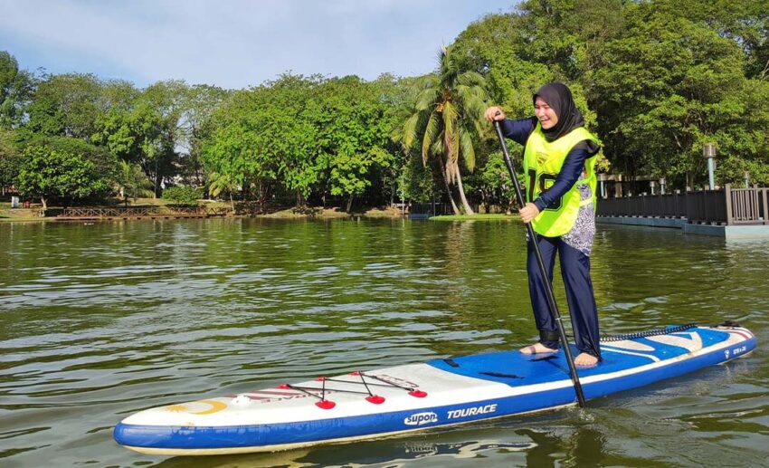 Standup paddleboarding in Port Dickson